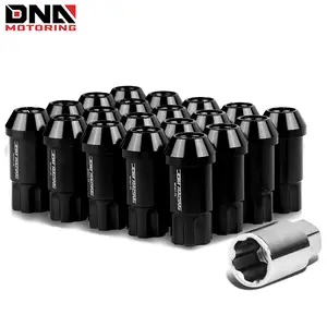JDM Open-End Aluminum 20 Lug Nuts/Set+Lock Key M12X1.25 25mm OD/50mm Tall