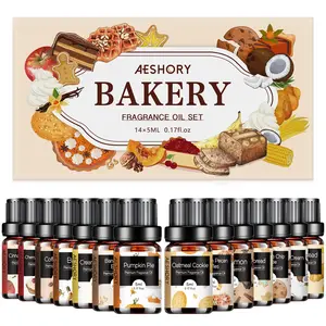 Bakery Essential Oils Set - Fragrance Oil for Diffusers for Home, Candle Making - Pumpkin Pie, Coffee Cake, Gingerbread, Cherry Cheesecake Aromatherapy Scented Oils (6x10ML) Bath Chocolate