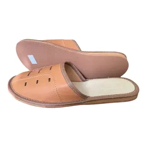 Men's Genuine Leather Slippers, Traditional Polish Men's Leather Slippers, Handmade Leather Slippers, Closed Toe Slippers, Home Shoes