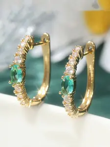 Vintage Fashion Round Earrings with Synthetic Zircon, Perfect Holiday and Party Accessory, Romantic Gift for Her, All Seasons