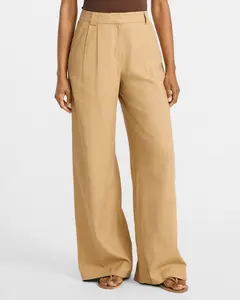Express Women's High-Waisted Relaxed Short Effortless Pants, Summer-Blend Linen-Rayon Women's Clothes