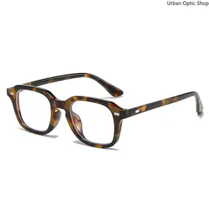 XUH Blue Light Blocking Glasses for Men Women, New Square Rivet Transparent Frame Anti Eyestrain Unisex Computer Glasses for Gaming Office Use