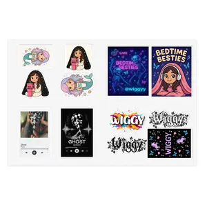 Wiggy's Custom Designed Sticker Sheets, White Background, Sticker Pack, Scrapbooking, DIY Crafts, Planner Stickers, aptop Decals,