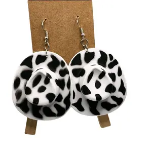 Cowboy Hat Earrings Rustic Western Charm Hook Earrings for Casual Outfits Themed Events Durable Material Versatile Jewelry Addition