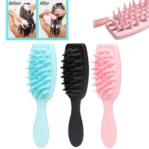 Shampoo Brush Scalp Massager Comb, Silicone Hair Scrubber With Long Handle For Hair Growth And Dandruff Removal, For Home Use Hair Brush Comb