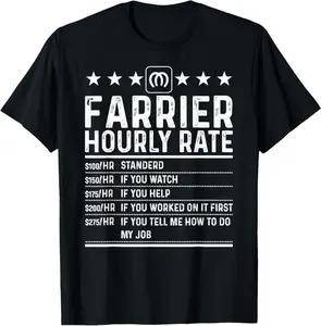 Farrier Hourly Rate - Funny Labor Day Jokes Job Hobby T-Shirt