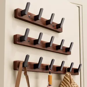 Wood Door Back Hook, Large Clothes Backpack Hat Bag Holder, Wall Mounted Fixed Bathroom Hanger, Entryway Hanging Rack