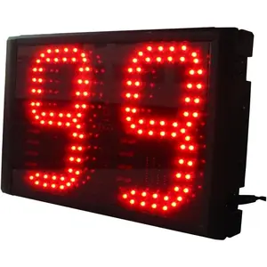 Portable 6-Inch LED Digital Timer with 2-Digit Display, Aluminum Case with Countdown/Count Up Function, Adjustable Brightness and Battery for Gyms
