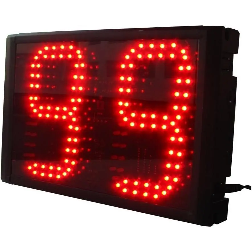 6-Inch Compact LED Digital Timer with 2-Digit LED Display, Aluminum Case, Countdown/Count Up Functions, Adjustable Brightness, Easy Operate Design, Battery-Powered for Gym Timing