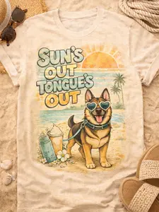 **Sun's Out Tongue's Out t-shirt – German Shephard Edition **