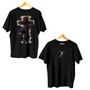 Ryuk Cross T-Shirt, Death Note Shirt, Manga Anime Tshirt, Anime Clothing, Vintage Graphic Tees, Unisex Gothic Grunge Y2k Emo Scene Amity Affliction Style Clothes Gifts for Men Women Streetwear Menswear Womenswear