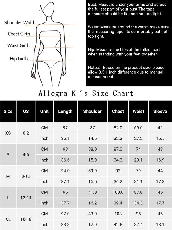 INSPIRE CHIC Women's Crew Neck 3/4 Sleeve Pleated Neck A-Line Above Knee Elegant Dresses Black