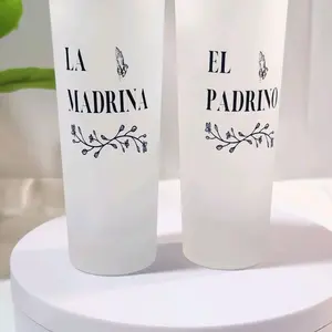 Padrinos Set of tequila shots- 2.5 oz tequila shots for godparents present Drinkware