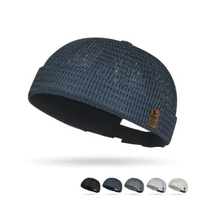 Universal Adjustable Hats, Breathable Mesh Knit Docker Cap, Lightweight Skullcap with Adjustable Strap for Men and Women