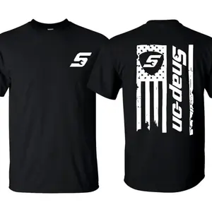 Snap-On American Flag T-Shirt USA Flag Perfect for Garage Enthusiasts Automotive Fans Menswear Top Graphic Tees Men Gifts Streetwear Tshirt 100% Cotton Regular Fit