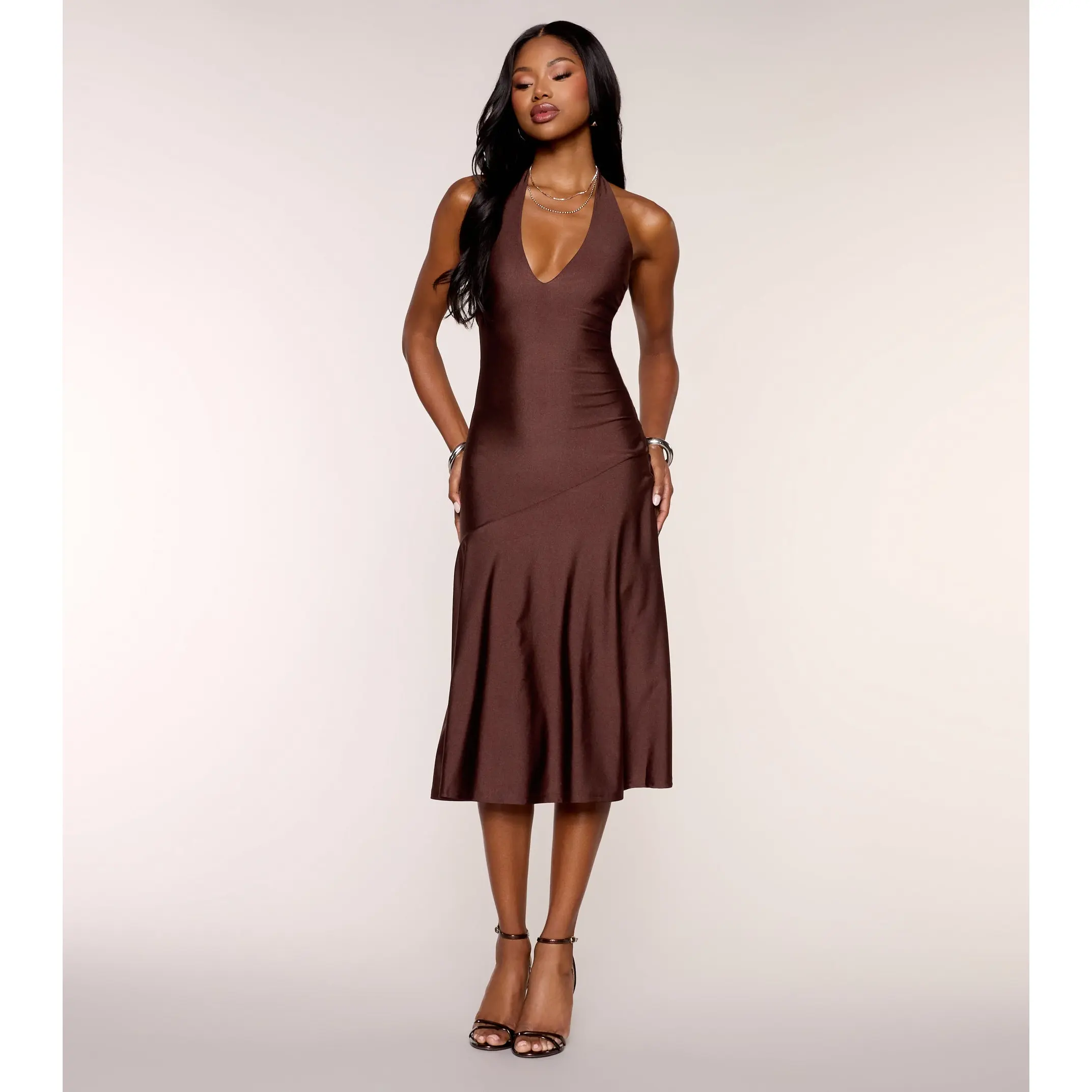 Sleek Plans A-Line Midi Dress