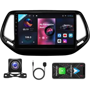 Android 13 Car Stereo for 【Jeep Compass 2017 2018 2019】 with Wireless CarPlay and Android Auto, 10.1" Touchscreen Car Radio Receiver Support GPS Navi WiFi Bluetooth SWC BT FM Backup Camera