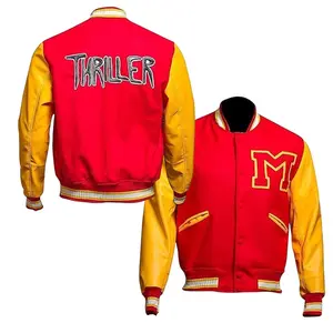 Letterman Michael Jackson Thriller Wool & Leather Varsity Bomber Jacket Unisex