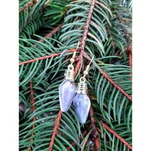 Clear Christmas Light Bulb Earrings / Light Bulb Festive Christmas Holiday Earrings /Christmas Light Earrings . Festive Holiday Earrings