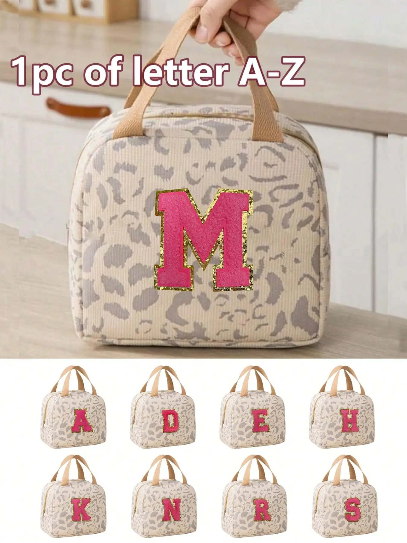 Unisex Letter Lunch Bag with Leakproof Insulation, Portable Insulated Work Lunch Bag, Large Capacity Reusable Cooler for Office School Picnic Beach, Versatile Storage for Teachers and Students, Insulated Lunch Bags