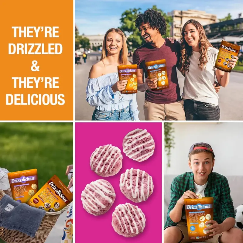 6 Pack -  Drizzilicious Mini Rice Cakes Variety Pack 4oz