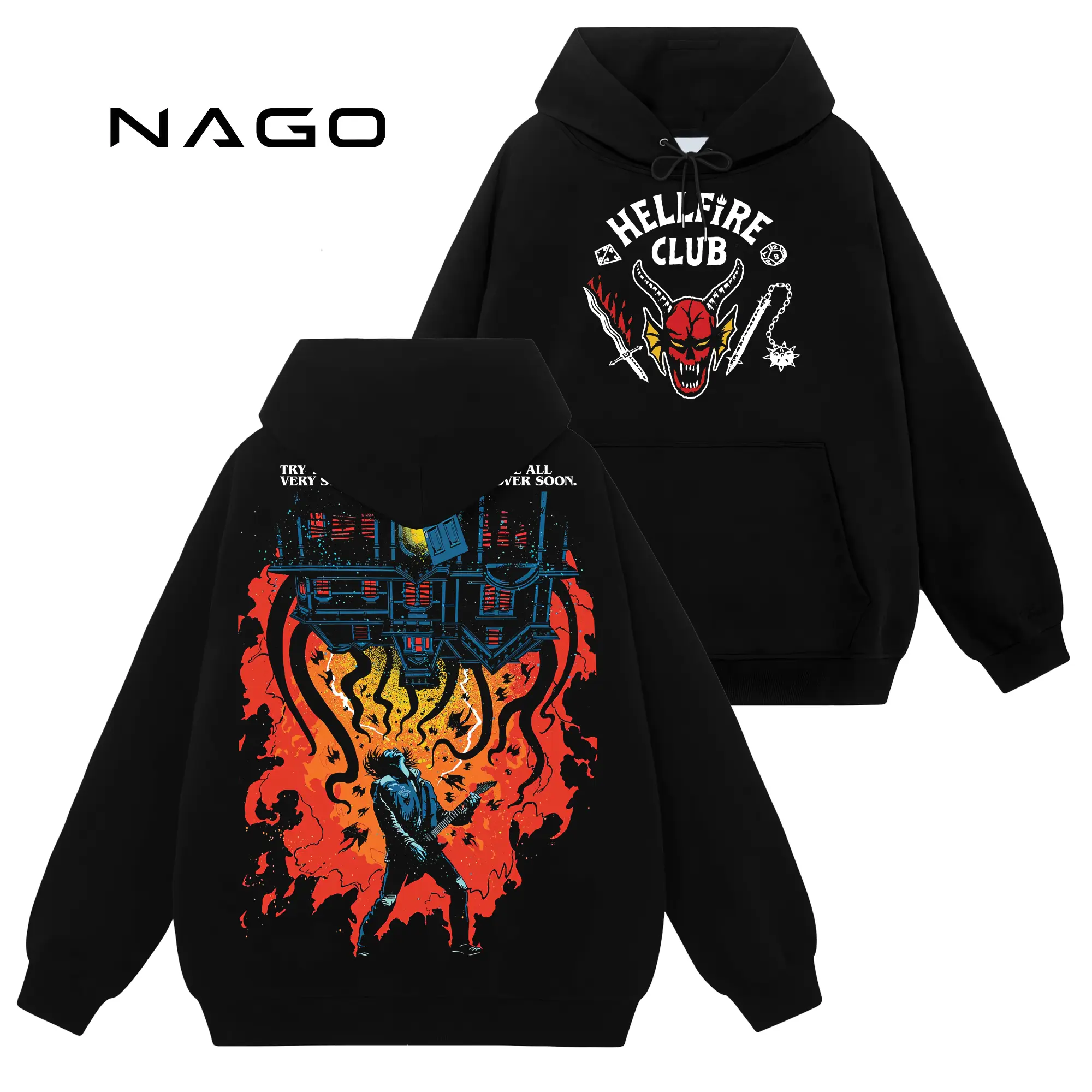 [Nago Shop] Limited Eddie Munson Hellfire Club Stranger Things #555 Unisex Cotton TShirt Sweatshirt Hoodie Top, Retro 90s Y2K Graphic Seamless Basic Casual Everyday Streetwear Tops, Gift For You