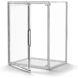 Clear Acrylic Display Case, Stackable Bins with Lids, Large Display Box with Lid Clear Container Dustproof Showcase for Collectibles, Figures, 1 Pack