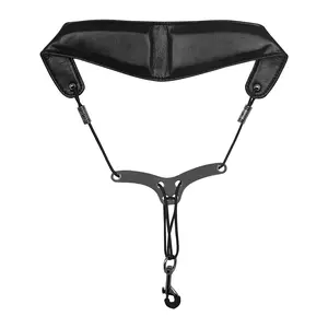 Saxophone neck strap made of high imitation leather, breathable and long-lasting, non tiring, with anti slip metal buckle adjustable, suitable for the elderly and children