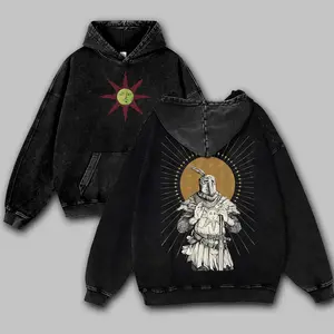 Dark Souls  Unisex FallFreshness outfits men streetwear 80s 90s graphic tees cotton Anime Game funny 380G Washed Hoodies men gifts