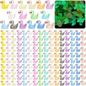 240Pcs Luminous Mini Resin Ducks,Tiny Duck Glow in The Dark,Little Ducks,Small Ducks to Hide,Miniature Figures for Party Favor