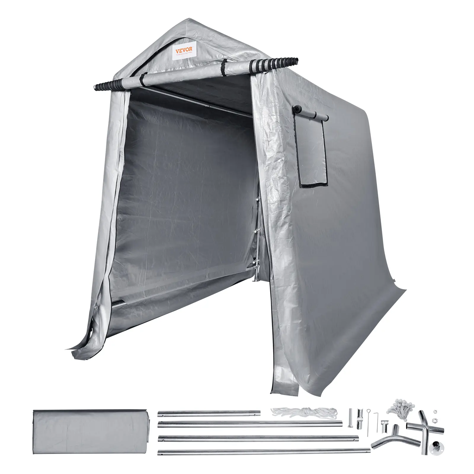 Spring New Arrivals 6x8 ft Strong Outdoor Garden Shed, 7 ft Tall Fade-Resistant Easy-Install Storage Canopy, Instant Setup Tent with Roll-Up Door & Breathable Windows for Motorcycle Storage