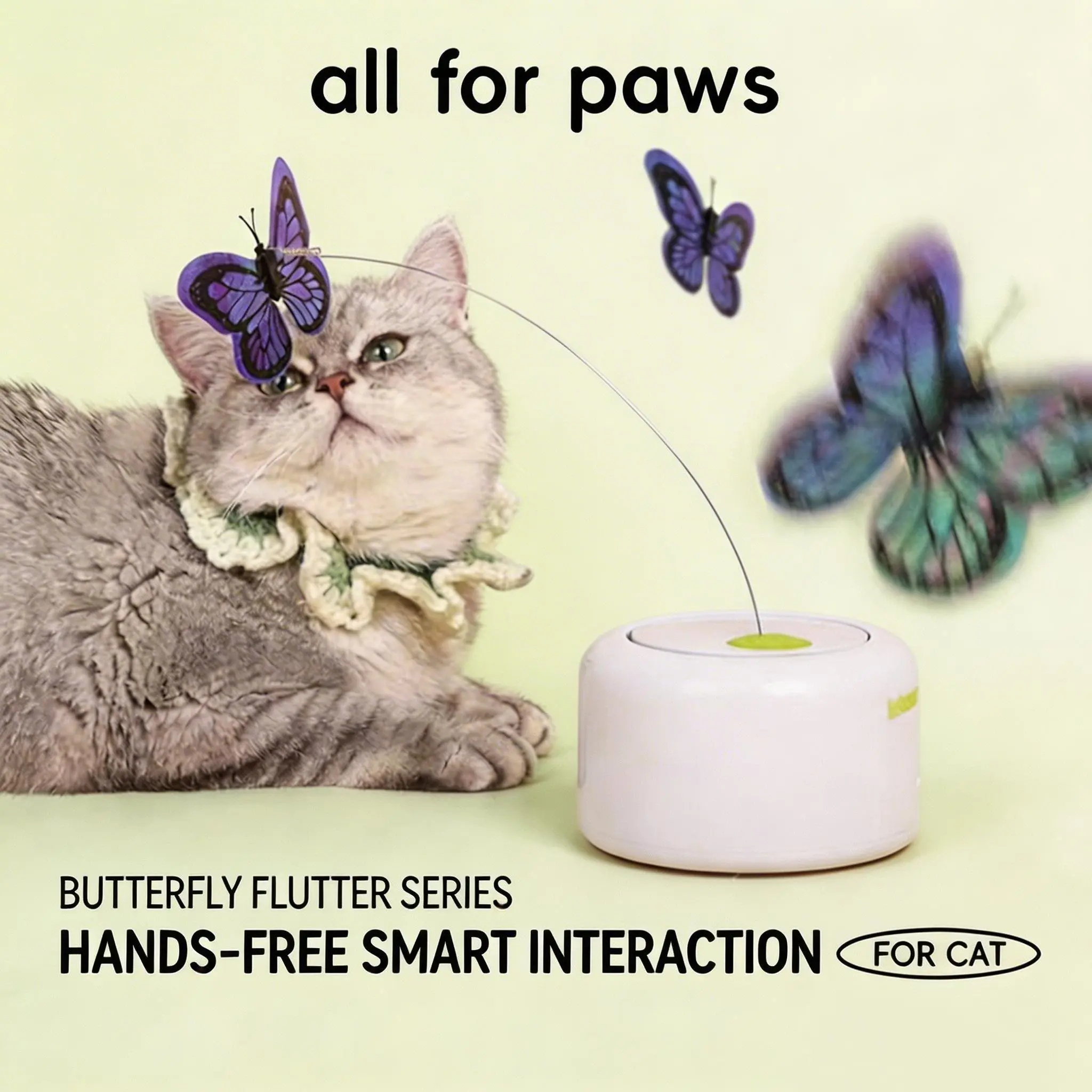 All for Paws Motion Activated Butterfly Interactive Cat Toy with 360-Degree  Spinning Action and 2 Refill Butterflies for Endless Fun and Healthy  Activity - TikTok Shop