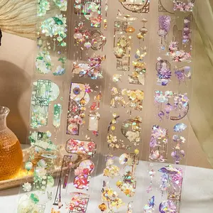 Chinese Style Pattern Washi Tape, 1 Roll Vintage Palace Architecture Pattern Decorative Tape, DIY Decorative Tape for Scrapbooking, Journaling, Gift Wrapping, Crafts, Decoration