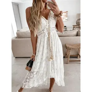 Flowy Ruffle White Dresses for Women: Perfect for Summer Vacations