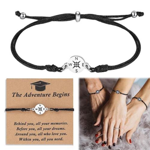 Graduation Bracelet Gift for Her Him - Class of 2026 High School College Graduation Gif High School & College Graduation Present with Cap Box & Inspirational Card - Adjustable Unisex Keepsake for Teen Girls Boys Women Men