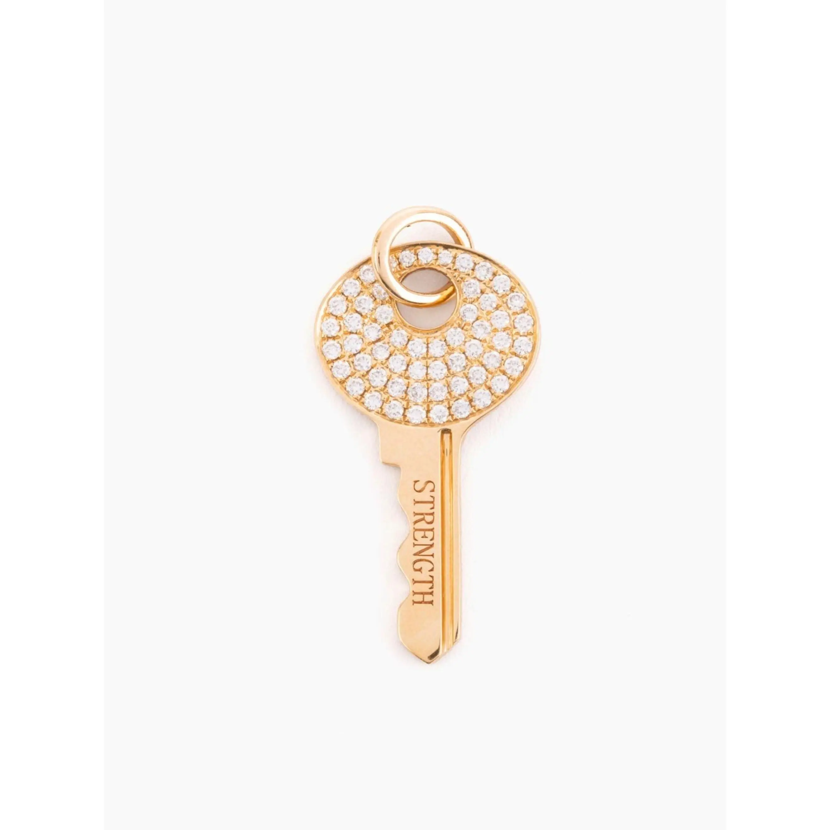 14k Gold Diamond Key Pendant
