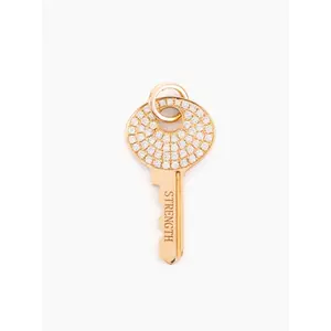 14k Gold Diamond Key Pendant