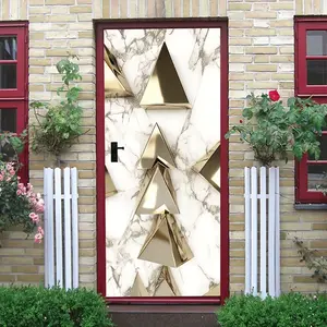 2pcs Modern Luxury Metallic Triangle Wall Stickers Nordic Ins Style Geometric Art Decor for Living Room Bedroom Self Adhesive Waterproof Removable Home Background Wall Decoration Creative Mural Stickers