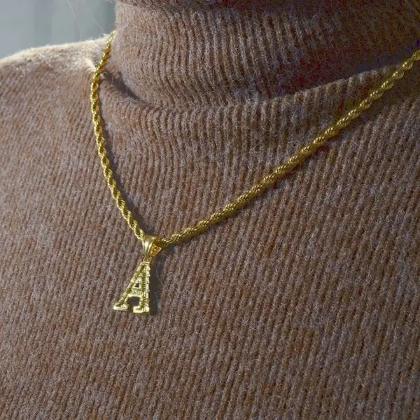 18K Gold Plated A-Z Initials Necklace / Letters Jewelry Gift