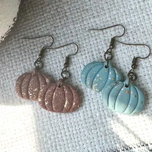 Clay pumpkin earrings