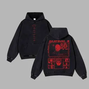 Vintage Akatsuki Retro Unisex Acid Washed T-Shirt, Hoodie, Vintage Washed Akatsuki Tee, Akatsuki Graphic, Oversized Unisex Anime Merch, Soft Cotton Streetwear Clothes, Unisex Manga Apparel, Gift for Anime Fans, Christmas Gift 7I4