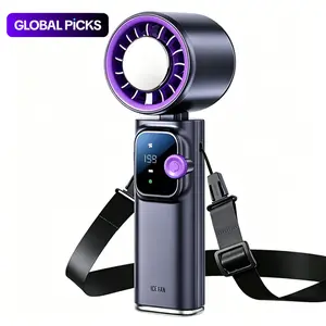 Portable Handheld Turbo Fan 199 Gear High Speed 4000mAh Rechargeable Mini Personal Hand Fan with Ice Cooling,SummerTravel Essentials, Beach Vacation, Gifts for Women, Men #GLOBAL PICKS