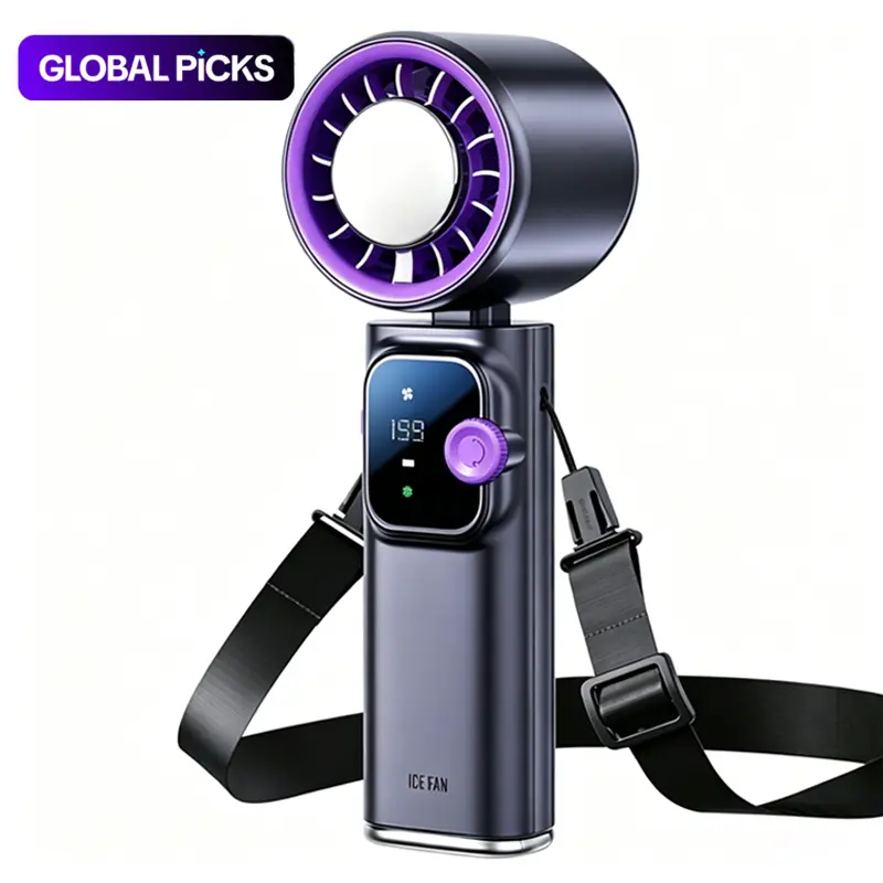 Portable Handheld Turbo Fan 199 Gear High Speed 4000mAh Rechargeable Mini Personal Hand Fan with Ice Cooling,SummerTravel Essentials, Beach Vacation, Gifts for Women, Men #GLOBAL PICKS