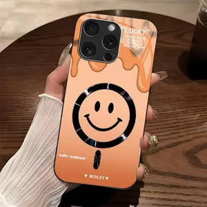 Drip Smiley Face Chrome MagSafe Case for [iPhone 16 Pro Max], Richlife Edition Protective Cover 952