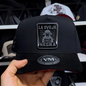 La oveja negra Hats Black/red SnapBack for Men - Cotton suede  Material, Stylish Snap Closure, Simple & Trendy