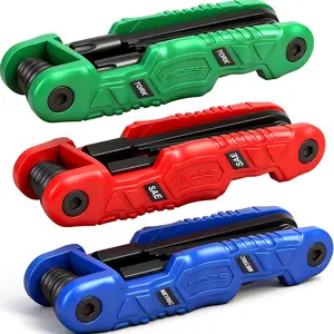 34-Piece Folding Hex Key Set, SAE Hex (3/32"-1/2"), Metric Hex (1.5-12mm) & Torx (T9–T55), 3-in-1 Compact Heavy Duty Allen Key Set for Archery, Bike Repair, Furniture & Home Maintenance