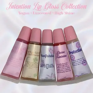 Intention Lip Gloss Collection (Unscented) lucky girl syndrome Aphrodites touch divine feminine protection manifestation Glossy Hydrating Shimmer