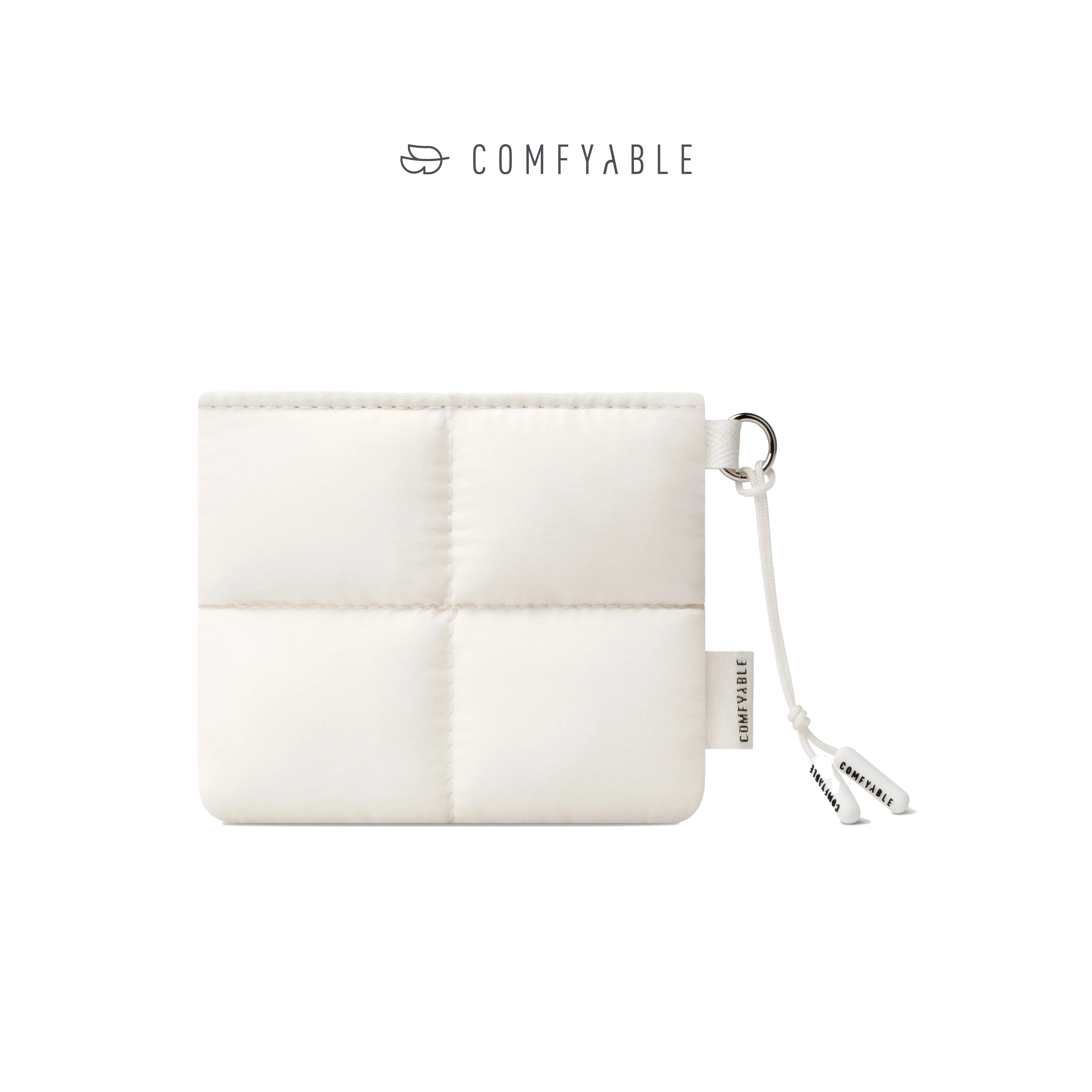 Comfyable Cute Puffy Coin Purse Pouch Change Holder for Women, Small Organizer with ID Window, Magnetic Closure, Water-repellent, Storage for AirPods