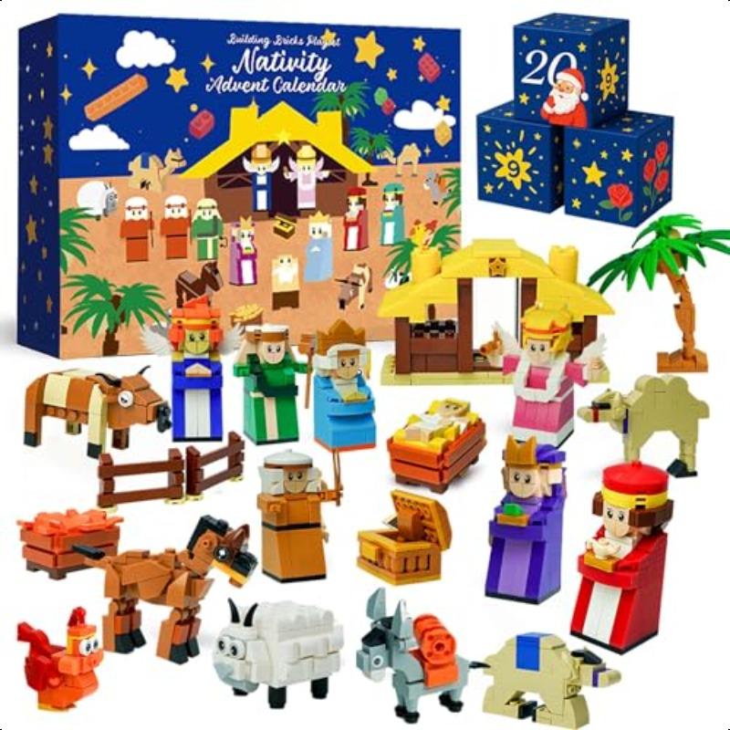 Nativity Advent Calendar 2025 24 Days Building Blocks Kits Christmas ...