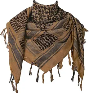 Military Shemagh Tactical Desert Scarf / 100% Cotton Keffiyeh Scarf Wrap for Men And Women